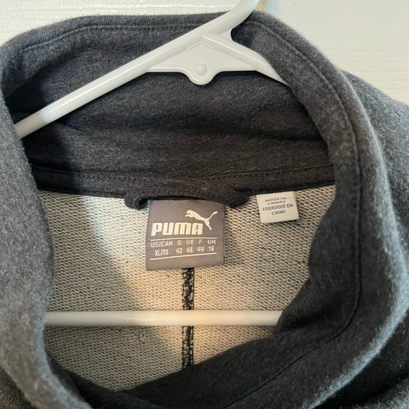 Puma Asymmetrical Dark Grey Zipper Sweatshirt Jacket - Picture 4 of 5